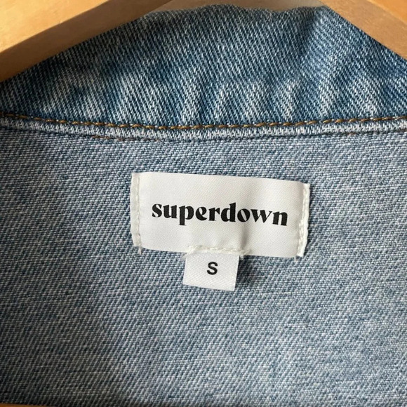 Superdown Mika Denim Button Front Cut Out Mini Dress NWT Size Small - Picture 7 of 8